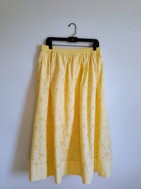 J Crew Factory Yellow Eyelet Skirt